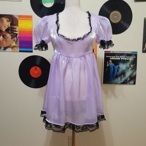Widow | Fade Together Purple Organza + Black Lace Dress